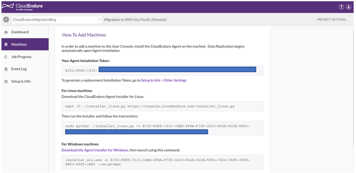 How to add machines on CloudEndure dashboard